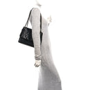 Crinkled Calfskin Matelasse Monogram Medium Niki Chain Satchel Black