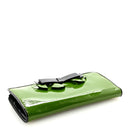 Patent Bow Flap Wallet Green Black