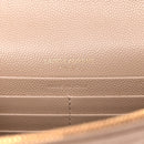 Grain De Poudre Matelasse Chevron Monogram Envelope Chain Wallet Dark Beige