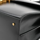 Smooth Calfskin Medium Classic Monogram Cassandra Top Handle Black