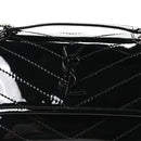Patent Calfskin Matelasse Monogram Baby Niki Chain Satchel Black