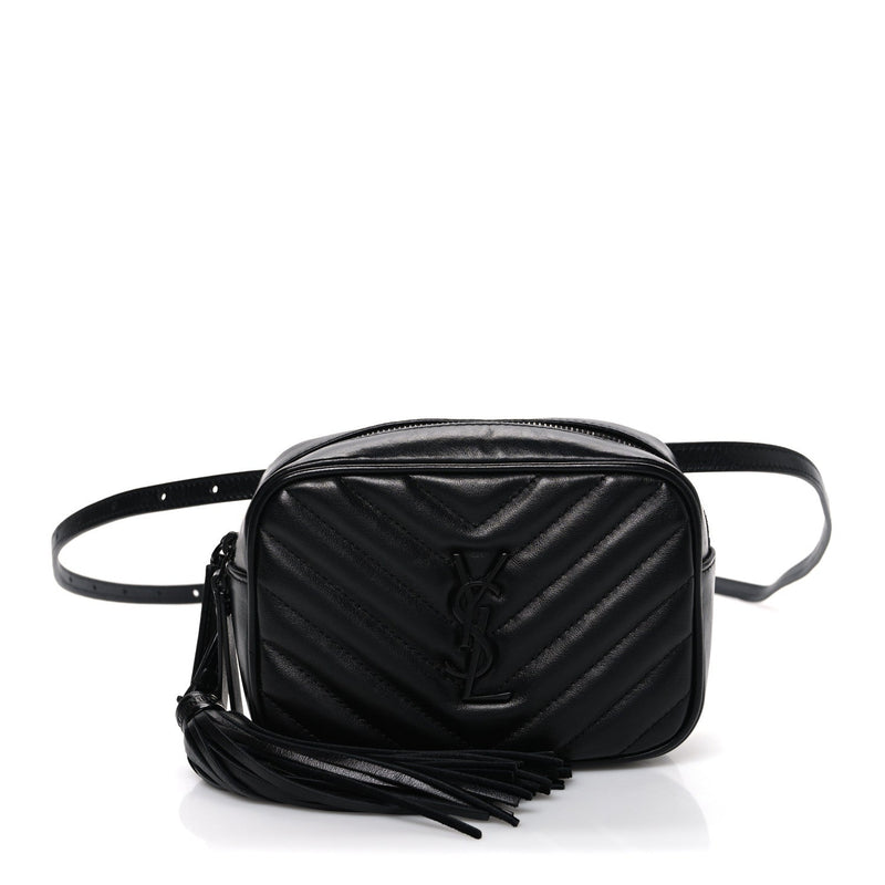 Calfskin Matelasse Monogram Lou Belt Bag Black