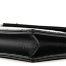 Grain De Poudre Matelasse Chevron Monogram Envelope Chain Wallet Black