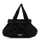 Tessuto Nylon Bead Evening Bag Black