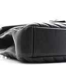 Sheepskin Matelasse Chevron Monogram Medium College Bag Black