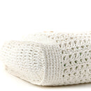Raffia Crochet Woven Tote Bag White