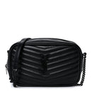 Calfskin Matelasse Monochrome Monogram Mini Lou Camera Bag Black