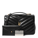 Lambskin Chevron Quilted Large LouLou Black
