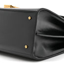 Smooth Calfskin Medium Classic Monogram Cassandra Top Handle Black