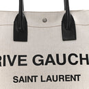 Linen Calfskin Rive Gauche Tote Greggio Natural