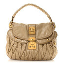 Nappa Matelasse Coffer Hobo Beige