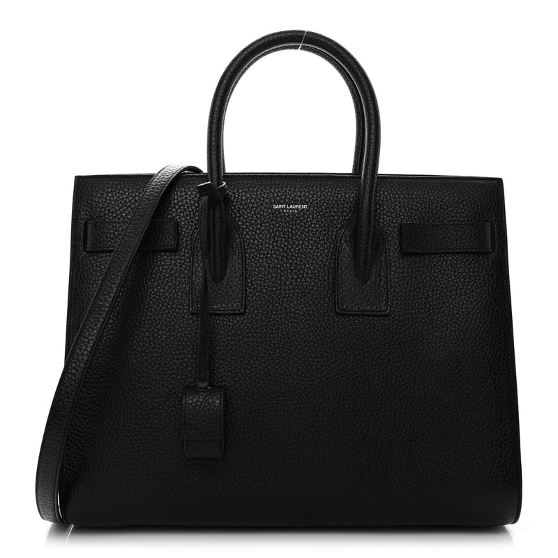 Grained Calfskin Small Sac De Jour Black
