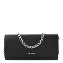 Saffiano Bi-Color Wallet On Chain Black Fuoco