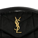 Lambskin Quilted Small Loulou Puffer Monogram Chain Satchel Black