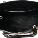 Saffiano Lux Micro Galleria Shoulder Bag Black