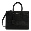 Calfskin Crocodile Embossed Baby Sac De Jour Black