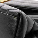 Calfskin Y Quilted Monogram Medium Loulou Chain Satchel Black