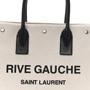 Linen Calfskin Small Rive Gauche Tote Greggio Natural
