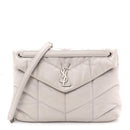 Lambskin Quilted Medium Loulou Puffer Monogram Chain Satchel Granite