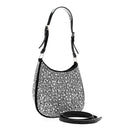 Satin Crystal Cleo Adjustable Strap Shoulder Bag Metal