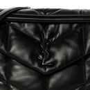 Lambskin Quilted Monogram Monochrome Medium Loulou Puffer Chain Satchel Black