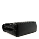 Calfskin Y Quilted Monogram Medium Loulou Chain Satchel Black