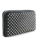 Nappa Metal Studded Zip Around Wallet Black