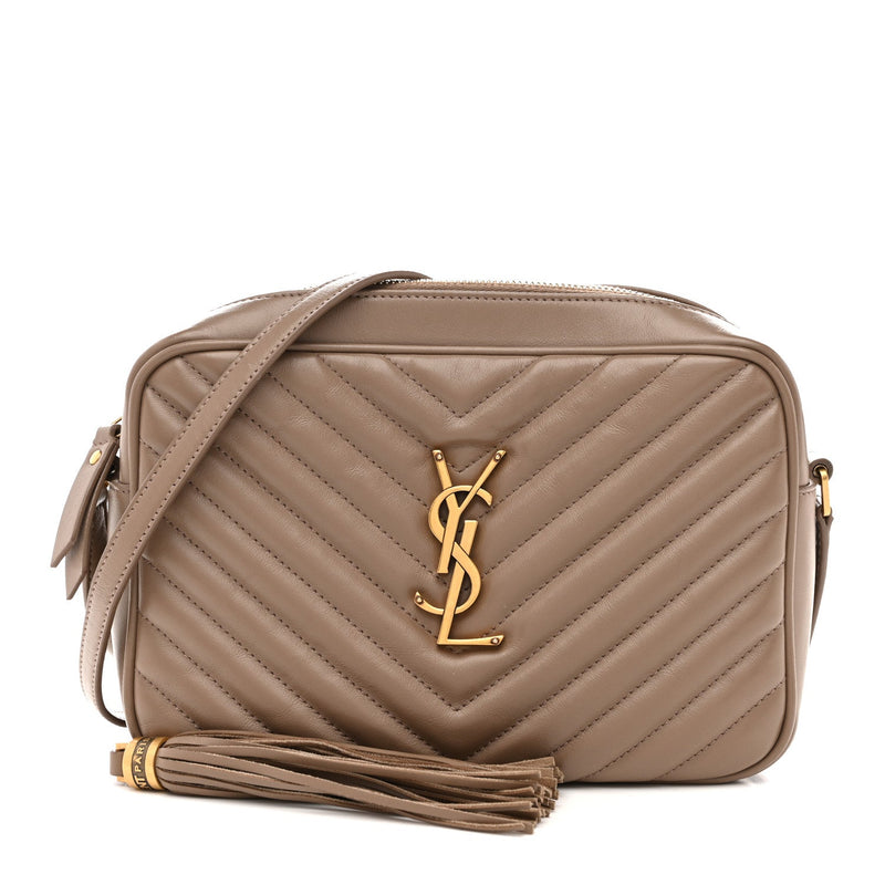Calfskin Matelasse Monogram Lou Camera Bag Dark Beige