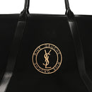 Linen Calfskin Rive Gauche Tote Black