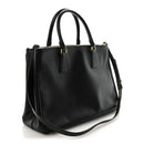 Saffiano Lux Large Galleria Double Zip Tote Black