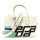 City Calfskin Racing Logo Bowler White Black