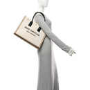 Linen Calfskin Small Rive Gauche Tote Greggio Natural