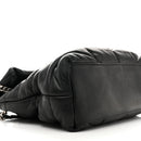Lambskin Quilted Medium Loulou Puffer Monogram Chain Satchel Black