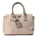Nylon Saffiano Bi-Color Tote Grey