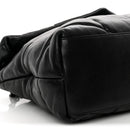 Lambskin Quilted Monogram Monochrome Small Loulou Puffer Chain Satchel Black