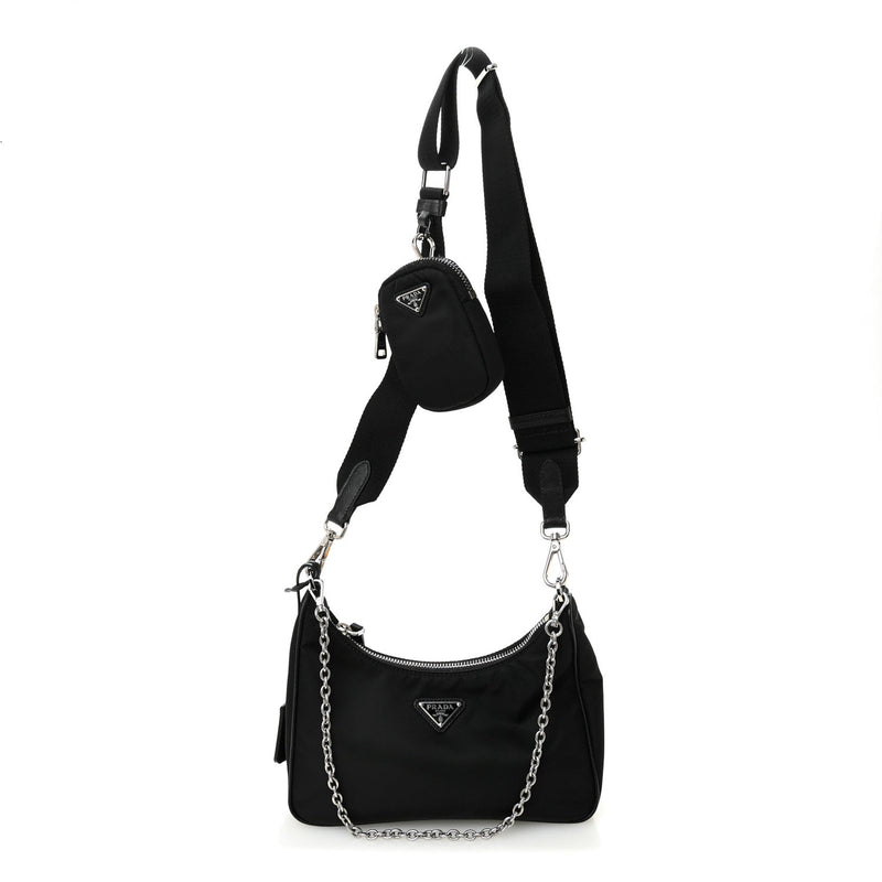 Re-Nylon Saffiano Re-Edition 2005 Shoulder Bag Black