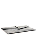 Calfskin Crocodile Embossed Uptown Monogram Pouch Black