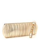 Metallic Nappa Plisse Long Clutch Gold