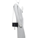Calfskin Crocodile Embossed Kate Monogram Tassel Chain Wallet Black