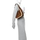 Suede Shearling Small Le 5 A 7 Soft Hobo Dark Sigaro Natural Beige