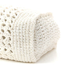 Raffia Crochet Woven Tote Bag White