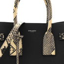 Grained Calfskin Embossed Python Small Sac De Jour Black