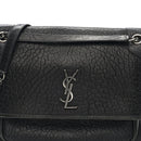 Grained Lambskin Monogram Large Niki Chain Satchel Black