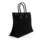 Linen Calfskin Rive Gauche Tote Black
