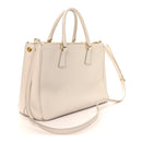 Saffiano Lux Medium Galleria Double Zip Tote Talco