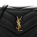 Calfskin Y Quilted Monogram Toy Loulou Crossbody Bag Black