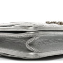 Metallic Nappa Matelasse Chain Crossbody Silver