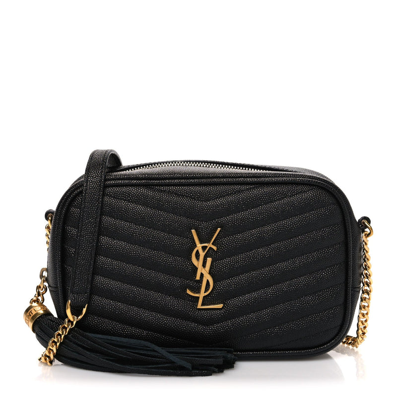 Grain De Poudre Matelasse Monogram Mini Lou Camera Bag Black