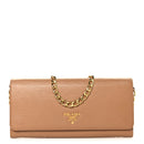 Vitello Move Metal Oro Chain Wallet Caramel