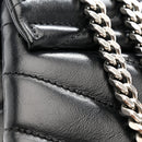 Calfskin Y Quilted Monogram Medium Loulou Chain Satchel Black